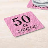 50 en fantastische verjaardag zeemeermin partij ro kartonnen onderzetters (Schuin)