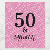 50 en fantastische verjaardag zeemeermin partij ro wijn etiket (Enkel label)