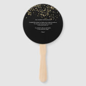 50 en fantastische verjaardag Zwart goud confetti Handwaaier (Achterkant)