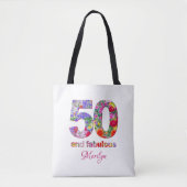50 en fantastische verjaardagsfeestje moderne canv tote bag (Voorkant)