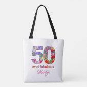 50 en fantastische verjaardagsfeestje moderne canv tote bag (Achterkant)