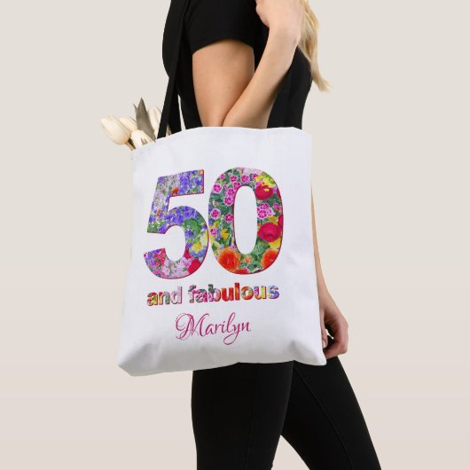 50 en fantastische verjaardagsfeestje moderne canv tote bag (Dichtbij)