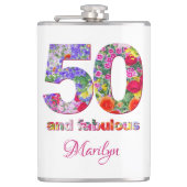 50 en fantastische verjaardagsfeestje moderne kolf heupfles (Voorkant)