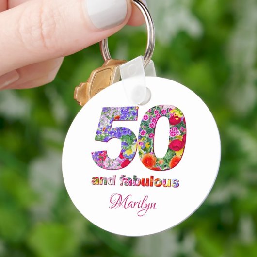 50 en fantastische verjaardagsfeestje moderne sleu sleutelhanger