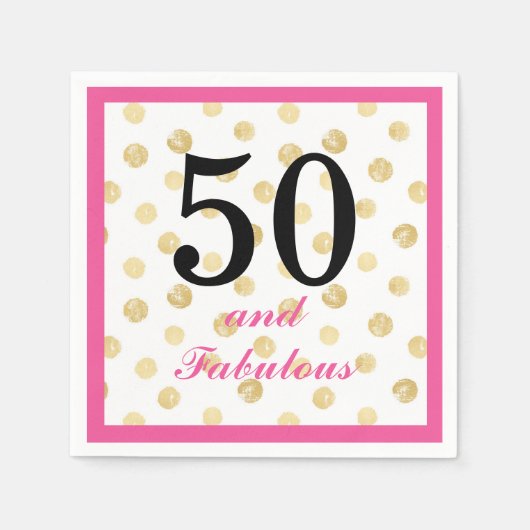 50 en fantastische verjaardagsfeestje papier serve servet (Voorkant)