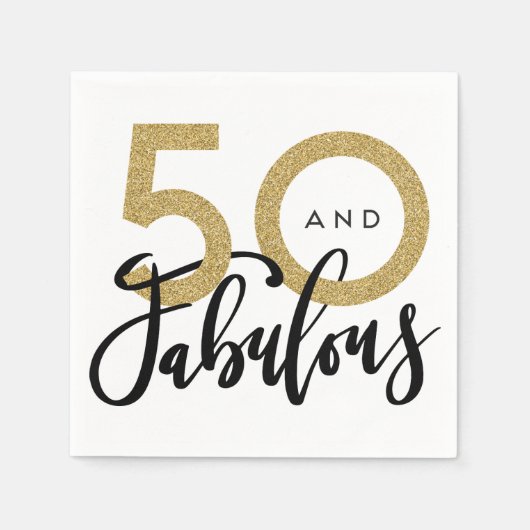 50 en fantastische verjaardagsfeestje servetten (Voorkant)