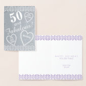 50 en fantastische zilveren verjaardagshart gepers folie kaarten (Display)