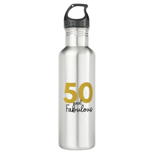 50 en fantastische zwarte en gouden waterfles waterfles (Voorkant)
