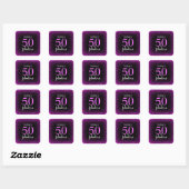 50 en fantastische zwarte hot pink scriptnaam Spar Vierkante Sticker (Vel)