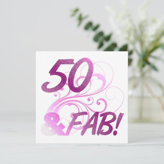 50 en feestdag kaart (Staand voorkant)