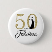 50 en feestelijke verjaardagsfeest ronde button 5,7 cm (Voorkant)