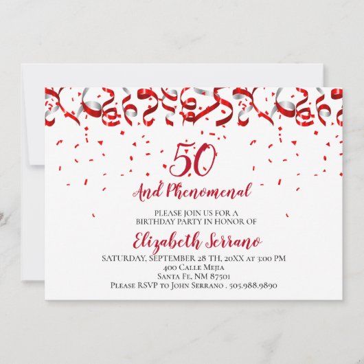 50 en fenomenale verjaardag kaart (Voorkant)