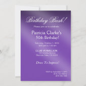 50 en Fierce Glam Sparkly Zebra Bombshell paars Kaart (Achterkant)