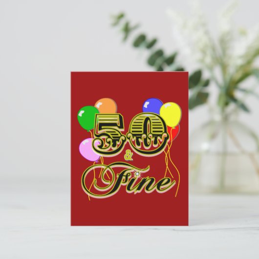 50 en Fijne Verjaardagscadeaus en Kleding Briefkaart (Staand voorkant)