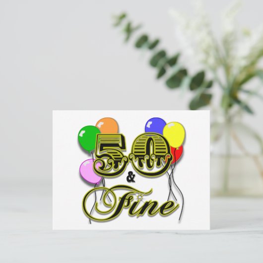 50 en Fijne Verjaardagscadeaus en Kleding Briefkaart (Staand voorkant)