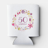 50 en Floral van de Waterverf van Fabulous Blikjeskoeler (Achterkant)