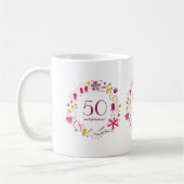 50 en Floral van de Waterverf van Fabulous Koffiemok (Links)