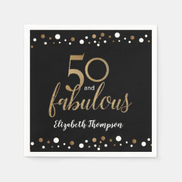 50 en geweldig 50e verjaardagsgoud servet