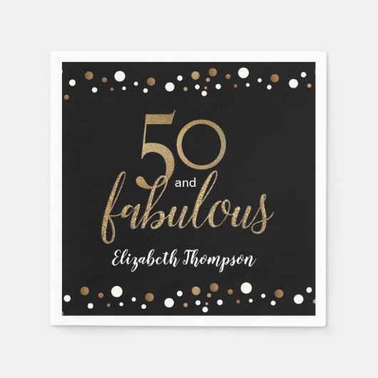 50 en geweldig 50e verjaardagsgoud servet (Voorkant)