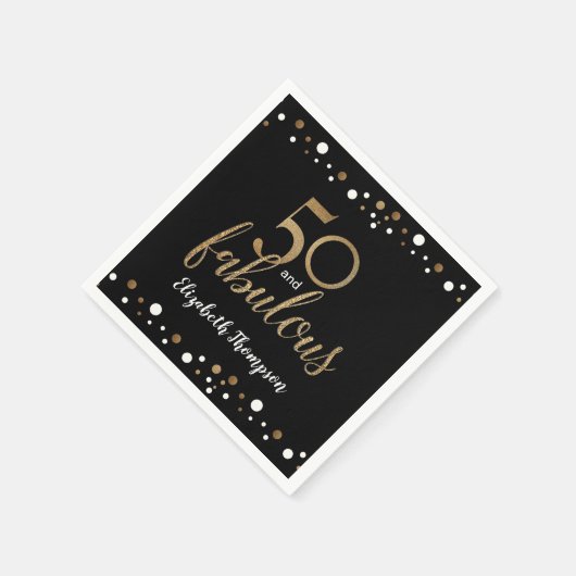 50 en geweldig 50e verjaardagsgoud servet (Hoek)