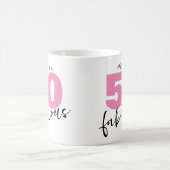 50 en geweldig 50th Birthday gift 50 roze Koffiemok (Center)