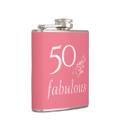 50 en geweldig Blush Roos 50th Birthday Heupfles (Rechts)