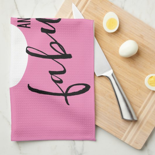 50 en geweldig cadeau 50th Birthday party roze Theedoek (Quarter Fold)