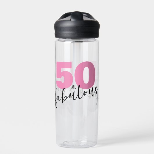 50 en geweldig cadeau 50th Birthday Pink Waterfles (Voorkant)