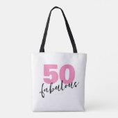 50 en geweldig cadeau 50th Verjaardag roze Tote Bag (Achterkant)