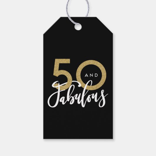 50 en geweldig cadeaulabel (Voorkant)