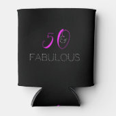 50 en geweldig | Chic Hot Pink Birthday Blikjeskoeler (Voorkant)