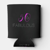 50 en geweldig | Chic Hot Pink Birthday Blikjeskoeler (Achterkant)