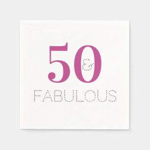 50 en geweldig   Magenta Pink Party Paper Napkin Servet