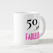 50 en geweldig! Retrotypografie 50ste verjaardag Grote Koffiekop (Voorkant rechts)