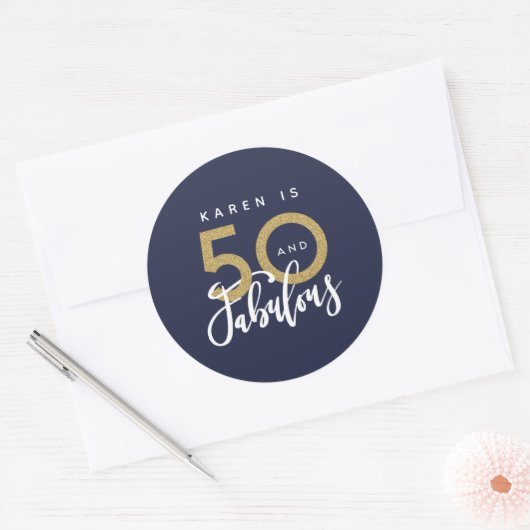 50 en geweldig ronde sticker (Envelop)