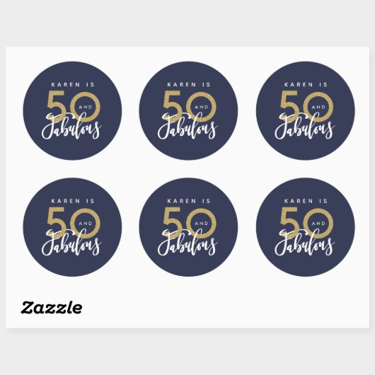50 en geweldig ronde sticker (Vel)