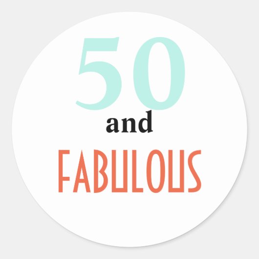 50 en geweldig ronde sticker (Voorkant)