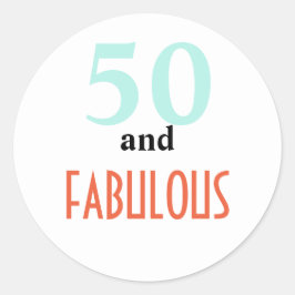 50 en geweldig ronde sticker