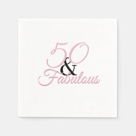 50 en geweldig | Roze krant van de Birthday Napkin Servet