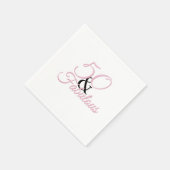 50 en geweldig | Roze krant van de Birthday Napkin Servet (Hoek)