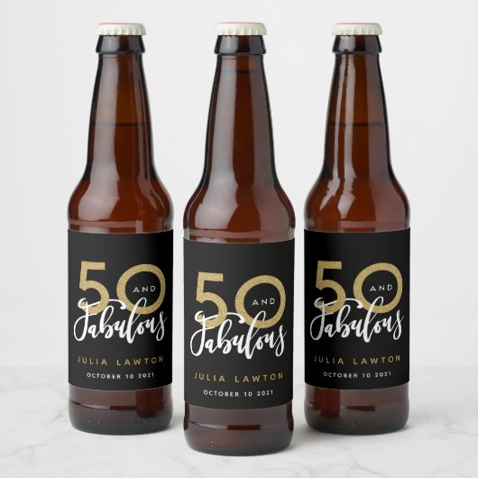 50 en geweldig stijlvol feest bier etiket (Flessen)