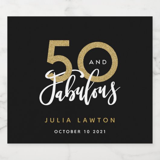 50 en geweldig stijlvol feest bier etiket (Enkel label)