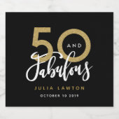 50 en geweldig stijlvol feest sparkling wijnetiket (Enkel label)