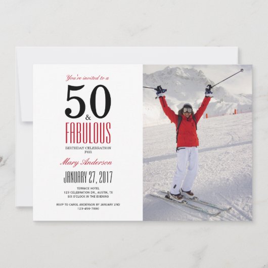 50 en geweldig | Uitnodiging voor 50e verjaardag (Voorkant)