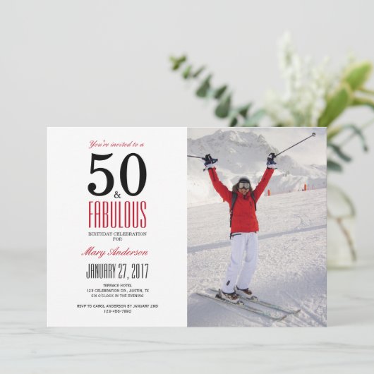 50 en geweldig | Uitnodiging voor 50e verjaardag (Staand voorkant)