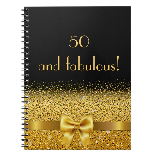 50 en geweldig zwart goudguestbook notitieboek (Voorkant)