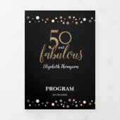 50 en geweldige 50e verjaardag Foto TriFold Drieluik Kaart (Cover)