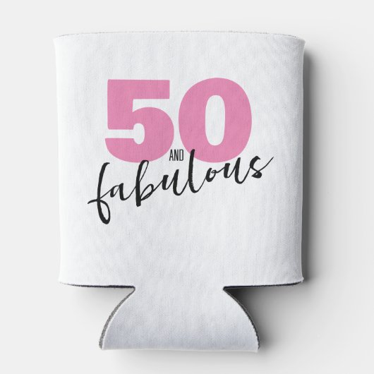 50 en geweldige 50e verjaardag Pink Blikjeskoeler (Achterkant)