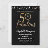 50 en geweldige Birthday Gold en zwarte Confetti Kaart (Voorkant)