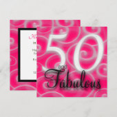 50 en geweldige Birthday Invitation Kaart (Voorkant / Achterkant)